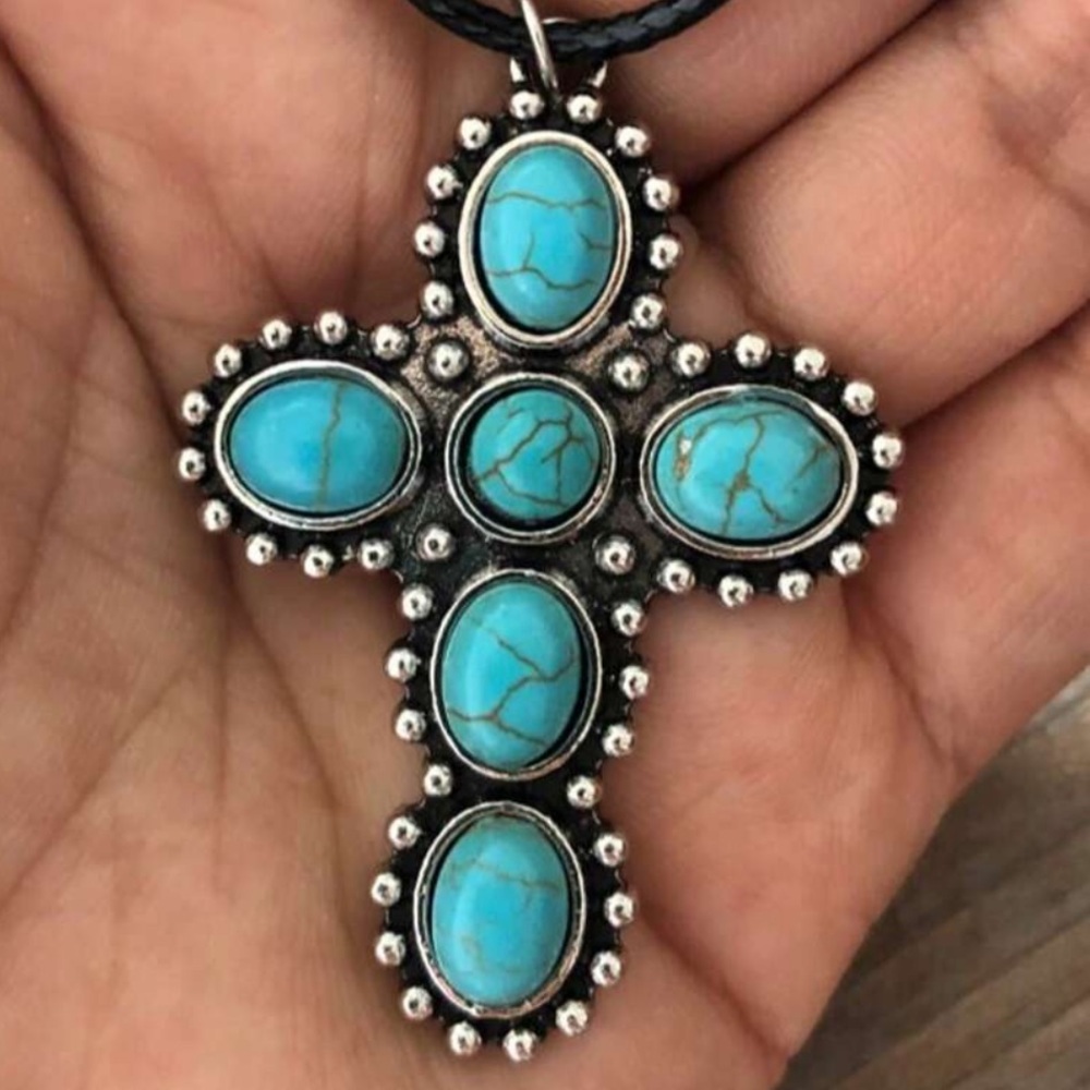 Turquoise Cross Necklace
